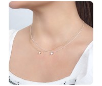 Gold Plated Necklaces Silver SPE-1380-4-GP